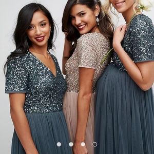 Maya Petite Embellished Mini Tulle Dress